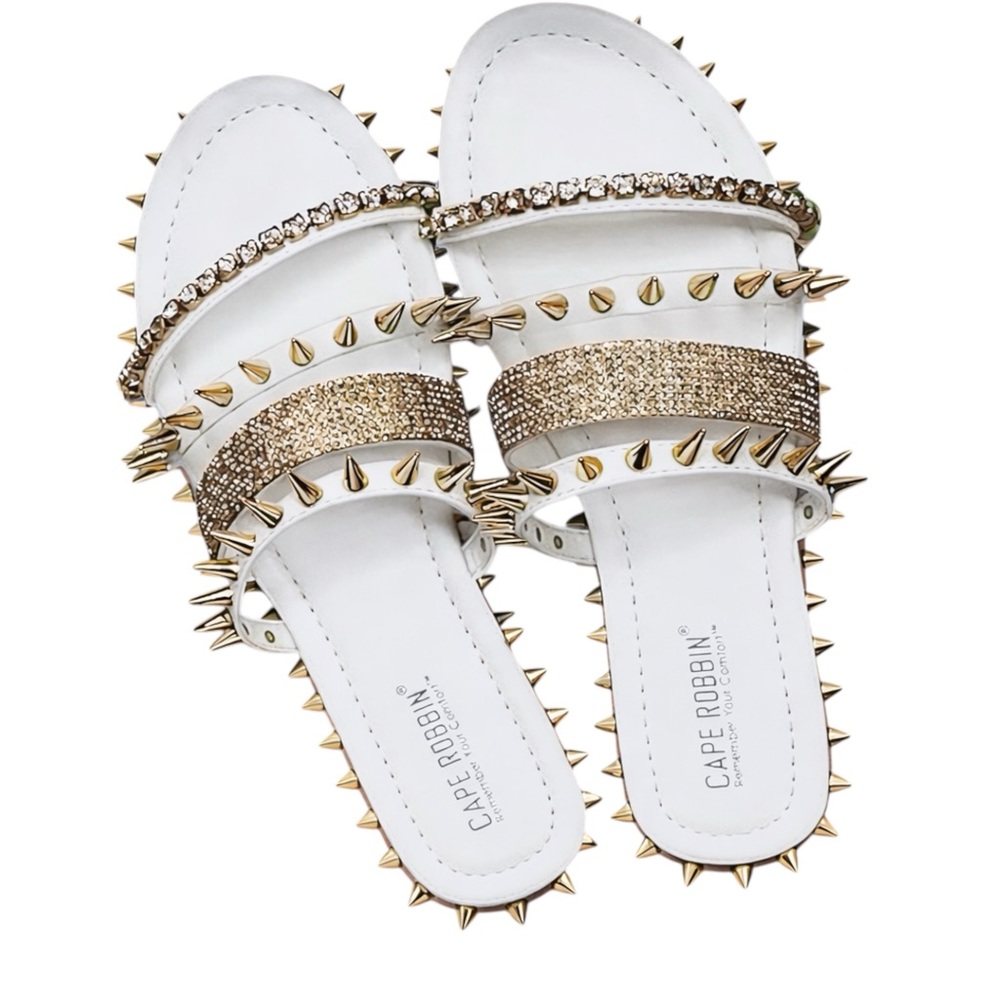 Cape Robbin Xtreme Studded White Sandals - Picture 7 of 10